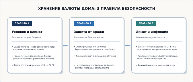 Хранение валюты дома: 3 правила безопасности