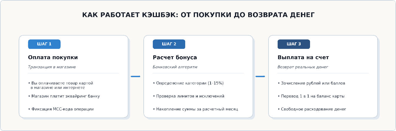 Схема начисления кэшбэка по банковской карте